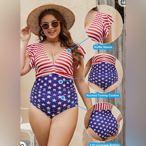 These American Flag Swimsuits
Are Red, White & Cute: - Picture 3 of 9